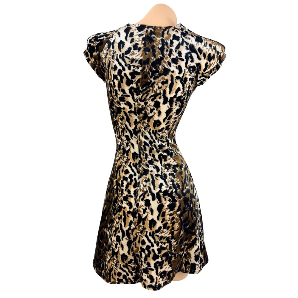 Mob Wife Indie Sleaze The Original USA Leopard Print Velvet Mini Dress Small - Picture 4 of 11